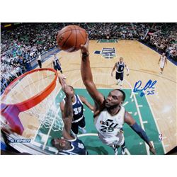 Al Jefferson Utah Jazz Dunk Against Oklahoma City Thunder Signed 8X10 Photo