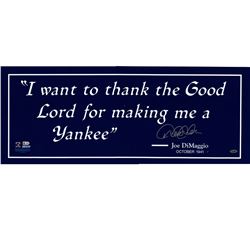 Derek Jeter Signed Joe Dimaggio Quote Sign 12X30 (MLB Auth)