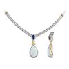 Image 1 : 18+2IN TT STERLING SILVER GOLDPLATED SIM-OPAL / SIM-TANZ / CUBIC ZIRCONIA NECKLACE (#7775MUL)