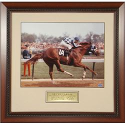 Ron Turcotte Unsigned 1973 Kentucky Derby Vintage Color 11X14 Photo Wood Framed Triple Crown Horse R