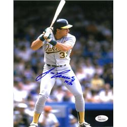 Jose Canseco Signed Oakland A's 8X10 Photo 40/40 (Gray Jersey)- JSA Hologram