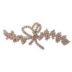 Rose Plated Sterling Silver CZ Brooch/Pin