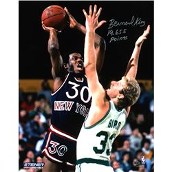Bernard King Signed Vs. Larry Bird 16X20 Photo W/ 19,655 Pts Insc