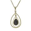 Image 1 : Gold Plated Sterling Silver, Grey Teardrop Druzy, CZ Pendant Dimensions: 42Mm Long X 21Mm Wide X 3Mm