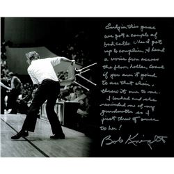 Bob Knight Signed 16X20 Story Photo (Throwing The Chair)