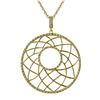 Image 1 : Gold Plated Sterling Silver 37Mm Round Circle Pendant, Line Design With White CZ Dimensions: 48.3Mm 