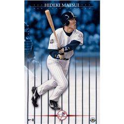 Hideki Matsui Batting 17X28 Unsigned Poster For Number Collage