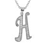 Image 1 : Sterling Silver CZ H Initial - Silver/White
