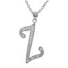 Image 1 : Sterling Silver CZ Z Initial - Silver/White