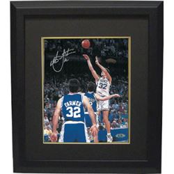 Christian Laettner Signed Duke Blue Devils Vertical 8X10 Photo Custom Framed 1992 The Shot Vs KY Buz