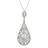 Image 2 : Sterling Silver Filigree Teardrop Pendant With AAA Czs