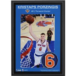 Kristaps Porzingis New York Knicks 4X6 Plaque W/ Game Used Jersey Swatch