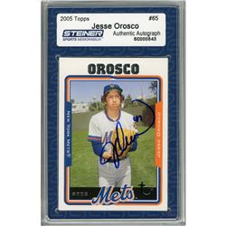Jesse Orosco Signed 2005 Topps Card - Mets - On Field/Ready To Pitch (Slabbed By Steiner)