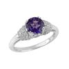 Image 1 : SS AMETHYST / DIAMOND RING - Size 7 (#10161A)