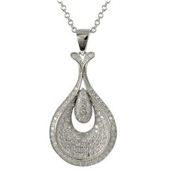 Sterling Silver Teardrop CZ Pendant