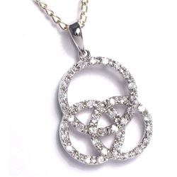 Sterling Silver Wht CZ Pendant