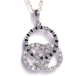 Sterling Silver Wht-Black CZ Pendant