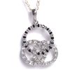 Image 1 : Sterling Silver Wht-Black CZ Pendant