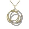 Image 2 : Sterling Silver Two Tone Matte Gold Open Circles With CZ Pendant -1.81