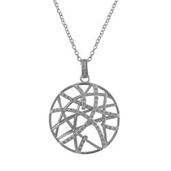 Sterling Silver Circle Pendant With White Czs