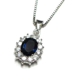 Sterling Silver-Sapphire Royal Pendant