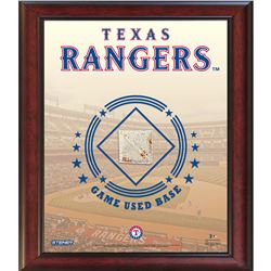Texas Rangers Game Used Base 11X14 Stadium Collage
