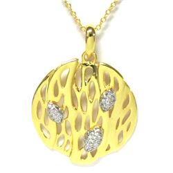 Vermail Sterling Silver-CZ Pendant