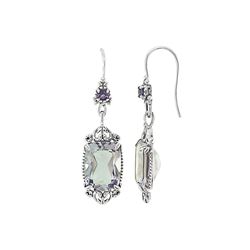 SS ROSE DE FRANCE / AMETHYST FISHHOOK EARRINGS (#9600MUL)