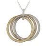 Image 1 : Tri Color Sterling Silver, Three 29Mm Linked CZ Rings Pendant Dimensions: 34Mm Wide X 36Mm Long X 3M