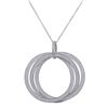 Image 1 : Sterling Silver CZ Three 50Mm Linked Circles Pendant -2.36"