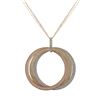 Image 1 : Tri Color Sterling Silver, Three 49Mm Linked CZ Rings Pendant Dimensions: 56Mm Wide X 60Mm Long X 4M