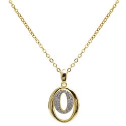 Sterling Silver Two Tone Double 'O' Pendant