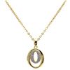 Image 1 : Sterling Silver Two Tone Double 'O' Pendant