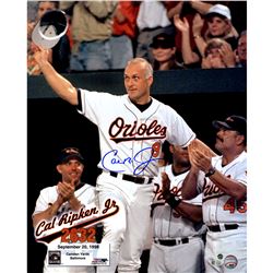 Cal Ripken Jr. Signed '2632' Vertical 16X20 Photo W/ Text Overlay (Signed In Blue) (MLB Auth)