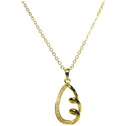 Sterling Silver Gold Swirl Teardrop Pendant