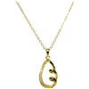 Image 1 : Sterling Silver Gold Swirl Teardrop Pendant