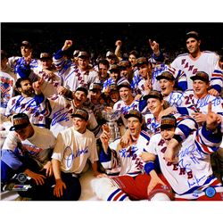 1994 New York Rangers Team Signed Celebration 16X20 Photo (LE Of 66) (17 Sigs)