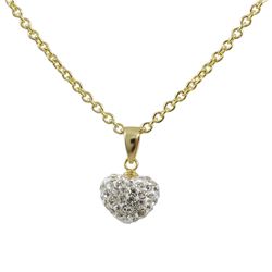 Sterling Silver 8X10 White Heart Pendant
