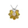 Image 1 : GOLDPLATED CITRINE / DIAMOND FLORAL PENDANT (#5474SPC)