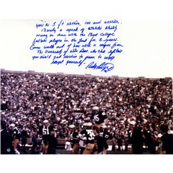 Rudy Ruettiger Signed Carried Off The Field 16X20 Photo W/   Long 5 Foot Nothing Insc.