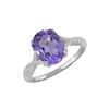 Image 1 : SS AMETHYST / DIAMOND RING - Size 7 (#10168A)