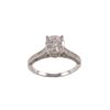 Image 1 : Rhodium Plated Sterling Silver CZ Ring, Size 5