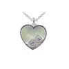 Image 1 : SILVER HS WHITE MOTHER-OF-PEARL / DIAMOND PENDANT (#6909MOP-WHT)