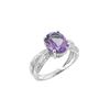 Image 1 : SS AMETHYST / DIAMOND RING - Size 7 (#9534A)