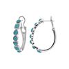Image 1 : SS TURQUOISE HOOP OMEGA EARRINGS (#7757TQ)