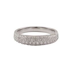 Rhodium Plated Sterling Silver CZ Ring, Size 10