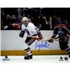Image 1 : Bryan Trottier Signed White Jersey Skating 8X10 Photo