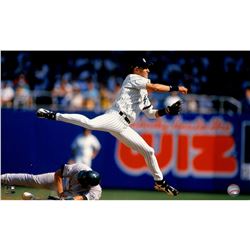 Derek Jeter Leaping Throw Horizontal 12X20 Photo Uns