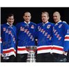 Image 1 : Mark Messier / Brian Leetch / Adam Graves / Mike Richter Multi Signed With Cup Horizontal 16X20 Phot