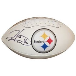 Hines Ward Signed Pittsburgh Steelers White Logo Football #86 (Black Sig)